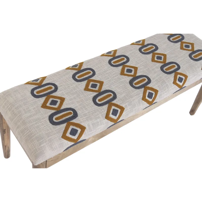 Taburet Home ESPRIT Beež Mitmevärviline Mangopuit 113 X 35 X 45 CM
